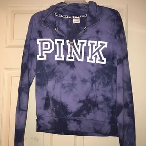 Purple tie dye quarter zip